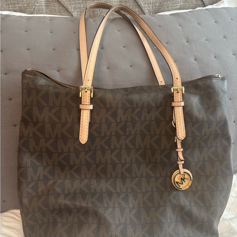 Michael Kors Dark Brown Monogram Purse Handbag